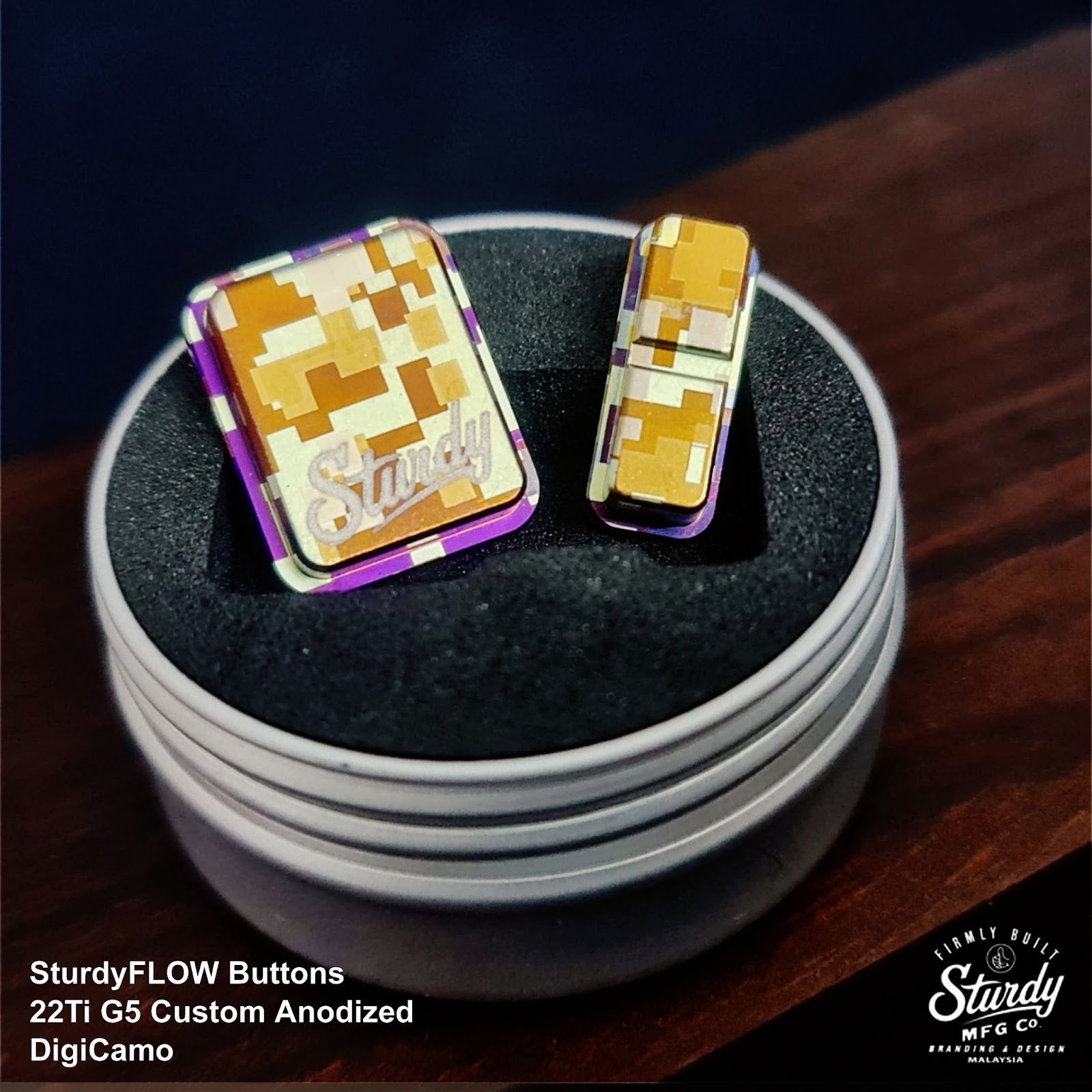 Sturdy MFG Titanium Buttons (Dot Nero) | Straight Fire Vaporium