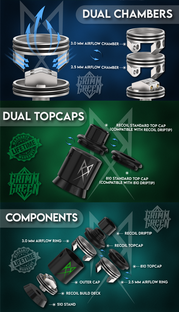 Recoil R3 Rda Recoil R3 RDA Thundercloud X GrimmGreen– Straight Fire Vaporium